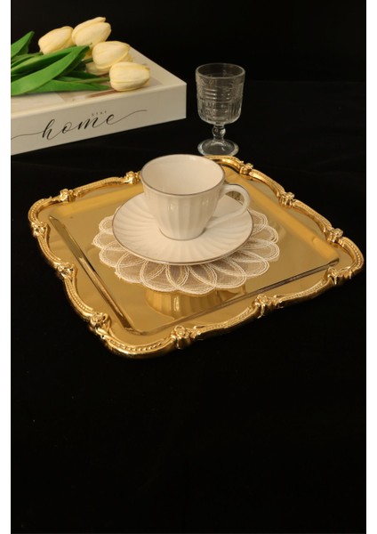 Renkli Gül Figürlü Paslanmaz Çelik Sunum Tepsisi, Şık ve Kararmayan Tasarım fiyatları