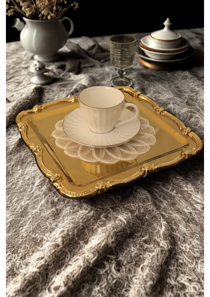 Renkli Gül Figürlü Paslanmaz Çelik Sunum Tepsisi, Şık ve Kararmayan Tasarım modelleri