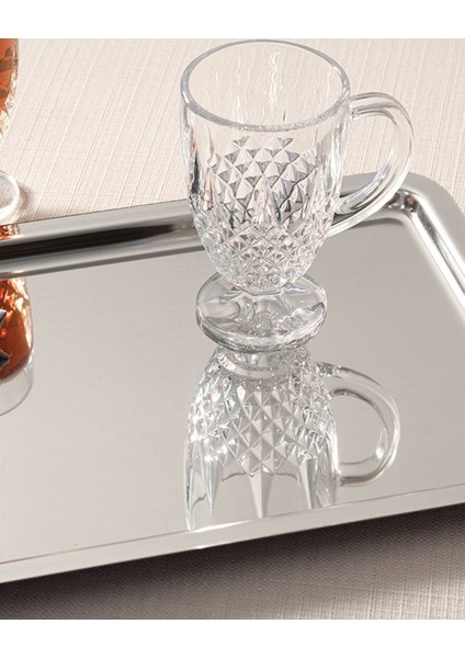 Parlak Metal Tepsi 32X22 cm Gümüş Renkli, Şık ve Dayanıklı Sunum Için Ideal