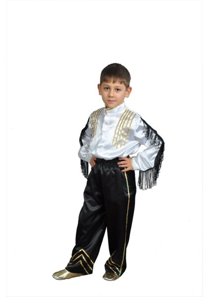 Erkek Çocuk Altın Payetli Püsküllü Dans Kıyafeti, Şık ve Rahat Seçenek
