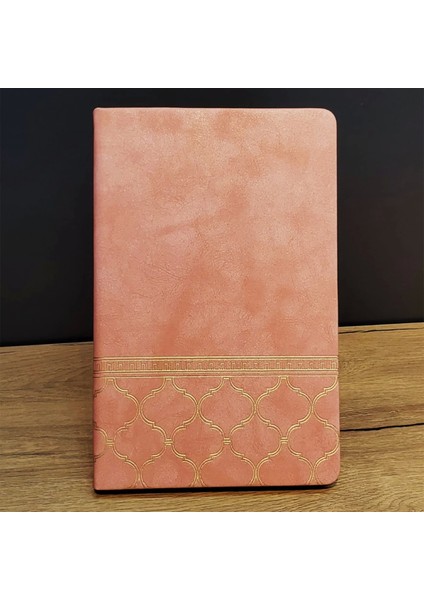 Desenli Deri Defter Somon