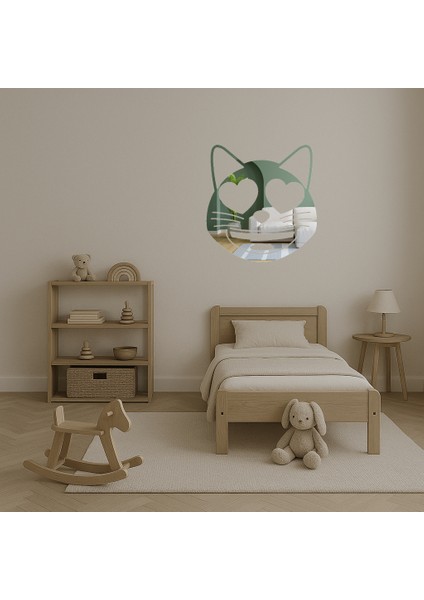 Aşık Kedi Yüzü Dekoratif Aynalı Tablo - 3mm - CPT104119-2047 fırsatları