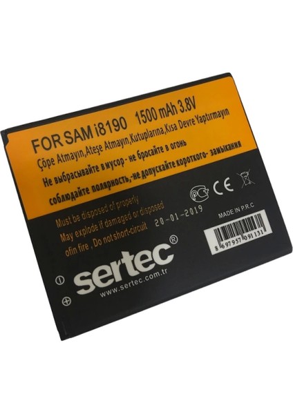 Samsung Galaxy S3 Mını I8190 Uyumlu Batarya