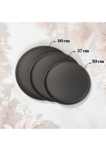 Siyah Metal Tepsi Seti, Sunum ve Kahvaltı Için Şık ve Kullanışlı 3'lü Set fiyatları