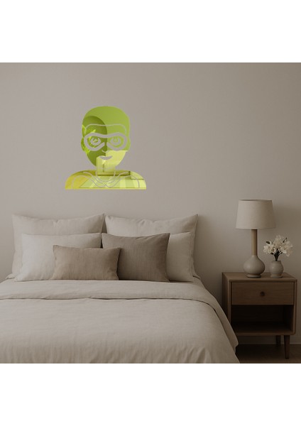 Süper Kahraman Erkek Emoji Dekoratif Altın Aynalı Tablo - CPT105027-9576 fiyatları