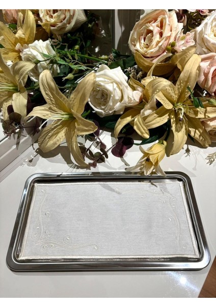 Parlak Gümüş Sunum Tepsi Seti, Şık ve Zarif Ikramlıklar Için Ideal Seçim