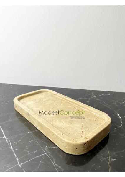 Bej Traverten Oval Tepsi ve Sunum Tabağı Seti, Şık ve Doğal Görünümlü. fiyatları