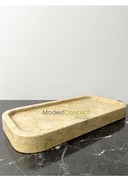 Bej Traverten Oval Tepsi ve Sunum Tabağı Seti, Şık ve Doğal Görünümlü. modelleri