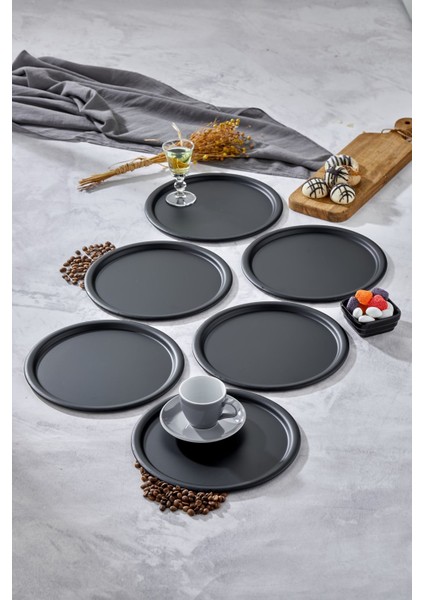 Şık 22CM Siyah Sunum Tepsisi, 6'lı Set, Avangart Tasarım fırsatları