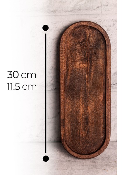 Kahverengi Ahşap Tepsi 3 Kaselik, 30 Cm, Elysia Timeless Uyumlu fiyatları