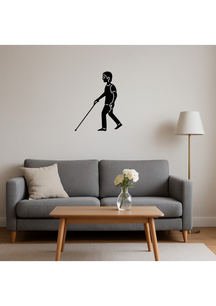 Beyaz Bastonlu Figür Dekoratif Tablo - CPT102396-5197 fırsatları