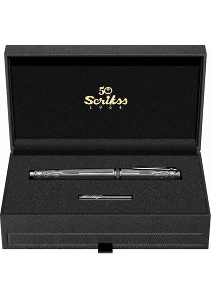 & WizDesign Heritage Dolma Kalem Mat Siyah B Uç ( Ömür Boyu Garantili - Lüks Kutulu - İsme Özel Tasarım )