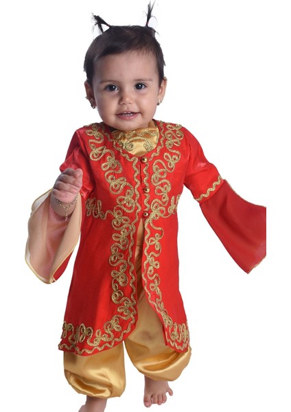 Sevimli Kız Çocuk Kırmızı Kostüm, Renkli ve Eğlenceli Tasarım fiyatları