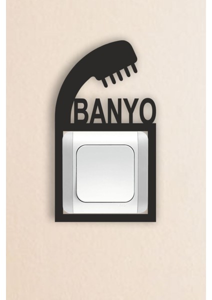 Siyah Ahşap Banyo Priz ve Anahtar Çerçevesi, Şık ve Dayanıklı Tasarım