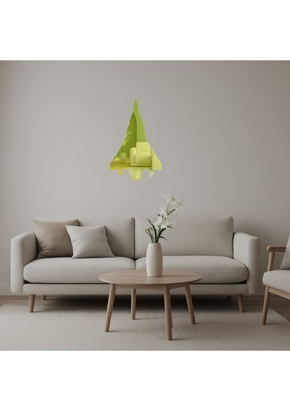 Geometrik Uçak Figürlü Duvar Sanatı - CPT109460-5166
