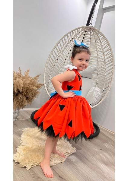 Turuncu Taş Devri Çakıl Kostümü, Eğlenceli ve Rahat Çocuk Giyim Seçeneği fiyatları