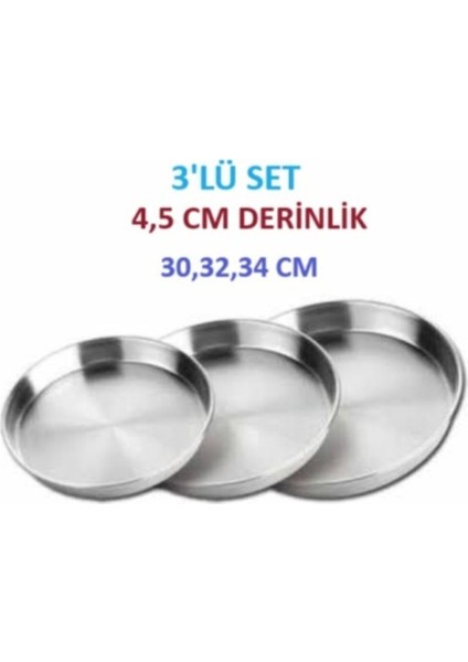 Gri Alüminyum Fırın Tepsisi 30-34 Cm, Kek, Börek, Baklava Için Ideal
