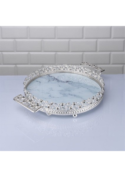 Mermer Küçük Tepsi, 25 Cm, Şık ve Kullanışlı Mutfak Aksesuarı