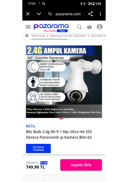 Akıllı Iç Mekan Kamerası 2.4 Wifi Çift Lens Bebek Kamerası / Ofis / Ev Için Mikrofonlu Wi-Fi Kamera fiyatları