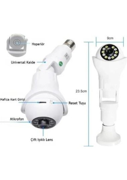 Akıllı Iç Mekan Kamerası 2.4 Wifi Çift Lens Bebek Kamerası / Ofis / Ev Için Mikrofonlu Wi-Fi Kamera