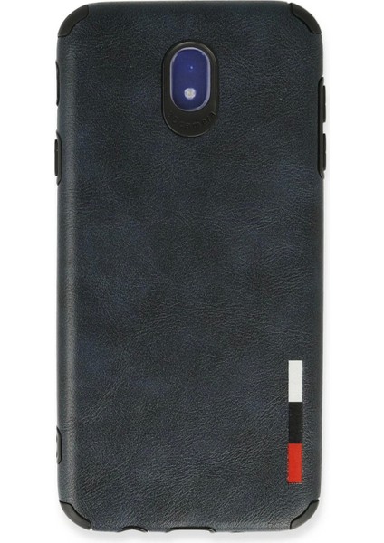 Samsung Galaxy J7 Pro / J730 Kılıf Loop Deri Silikon - Lacivert