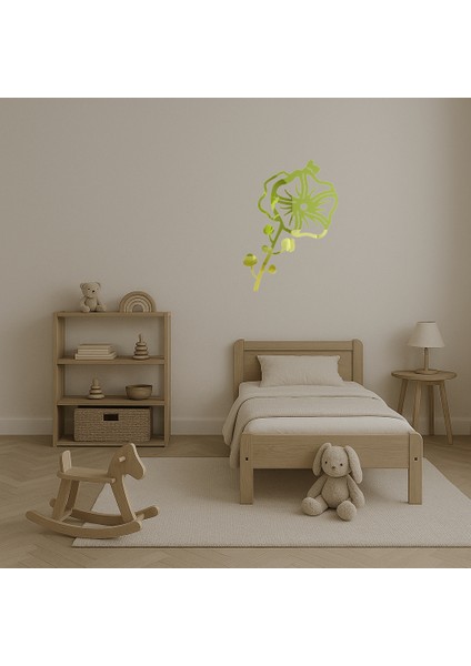 Monokrom Çiçek Desenli Dekoratif Altın Aynalı Tablo - CPTD1936-7569 fırsatları