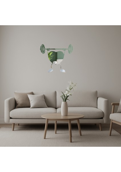 Sporcu Kalp Dekoratif Aynalı Tablo - CPT109973-3011