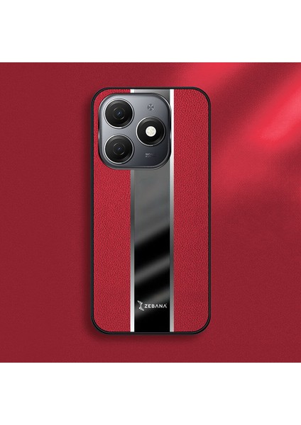 Tecno Spark 20 Uyumlu Kılıf Zebana Premium Deri Kılıf Kırmızı fiyatları