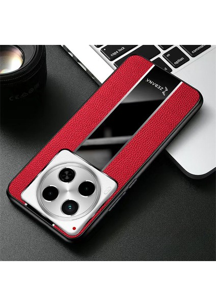 Tecno Camon 30 Pro Uyumlu Kılıf Zebana Premium Deri Kılıf Kırmızı fırsatları