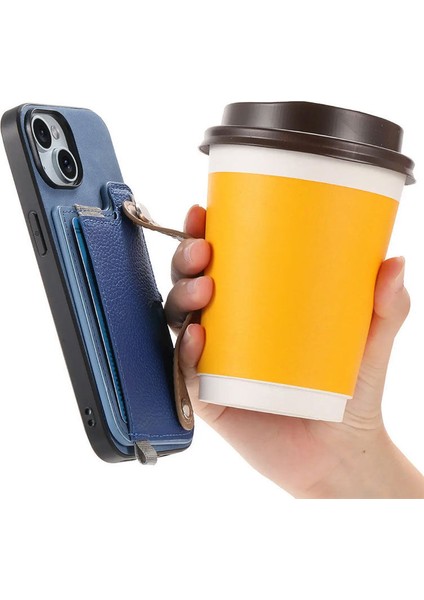 Apple iPhone 15 Plus Uyumlu Kılıf Zebana 2in1 Kartlıklı Best Deri Kılıf Mavi indirimleri