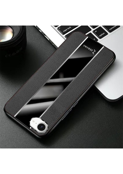 Apple iPhone 16E Uyumlu Kılıf Zebana Premium Deri Kılıf Siyah fırsatları