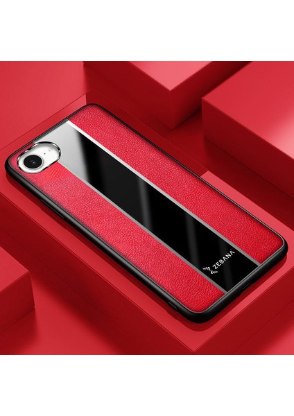 Apple iPhone 16E Uyumlu Kılıf Zebana Premium Deri Kılıf Kırmızı