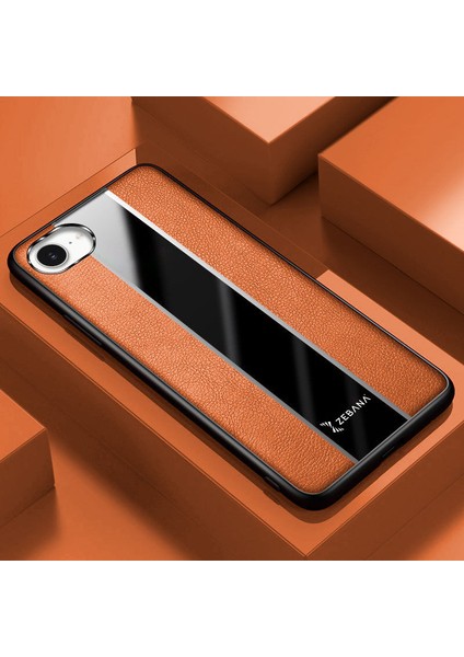 Apple iPhone 16E Uyumlu Kılıf Zebana Premium Deri Kılıf Kahverengi