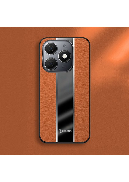 Tecno Spark 20 Uyumlu Kılıf Zebana Premium Deri Kılıf Kahverengi fiyatları