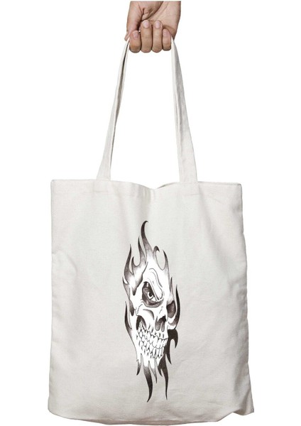 Skull-Tattoo-Free-Download-Png Iki Tarafı Kalıcı Baskılı Yıkanabilir Çanta