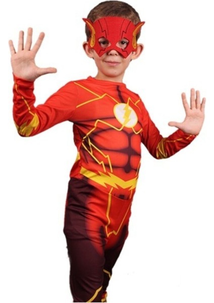 Kırmızı Erkek Çocuk Flash Maskeli Kostüm, Eğlence ve Oyun Için Harika Seçim