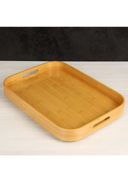 Bambu 28X40 cm Dikdörtgen Tepsi, Şık ve Doğal Mutfak Aksesuarı