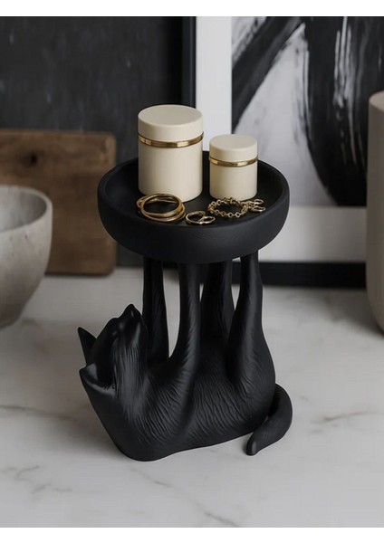 Siyah Kedi Teması Takı Tepsisi, Şık ve Kullanışlı Tasarım