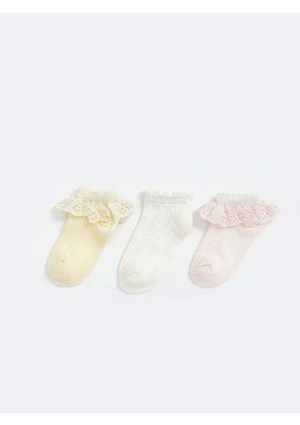 Yeni Sezon Basic Kiz Bebek Patik Corap 3'lu - S54252Z1