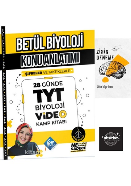 Betül Biyoloji Konu Anlatım 28 Günde Tyt Biyoloji Video Kamp KİTABI+ZİHİNDENEME-KR413