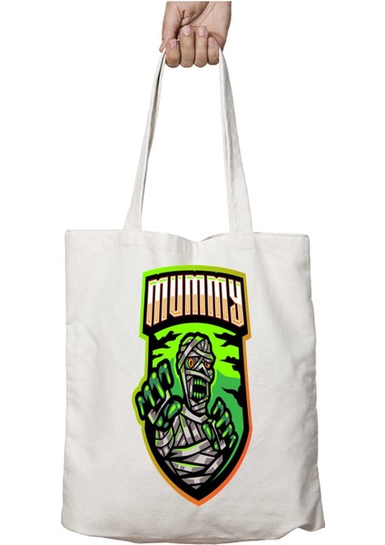 Mummy Mumya Iki Tarafı Kalıcı Baskılı Yıkanabilir Çanta