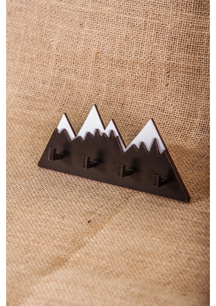 Karlı Dağ Temalı Dekoratif Anahtarlık ve Askılık Siyah Renk fiyatları