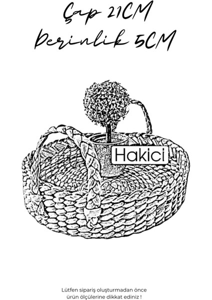 Haki Renkli Doğal Çok Amaçlı Dekoratif Hasır Kulplu Tepsi fiyatları