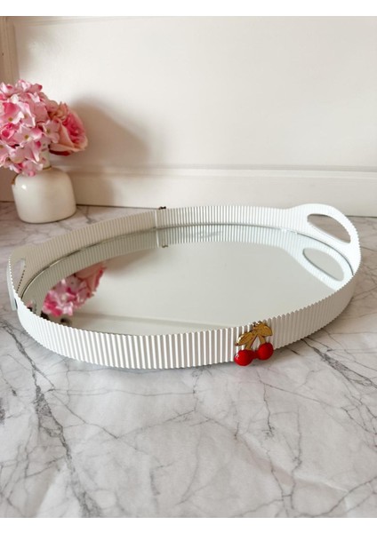 Büyük Boy Oval Tepsi, Beyaz, Şık ve Fonksiyonel Mutfağınız Için Ideal