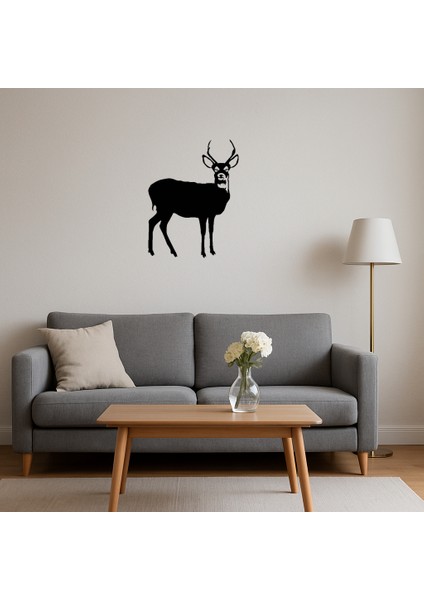 Geyik ve Ağaç Silüeti Dekoratif Tablo - CPT105644-1843 fırsatları