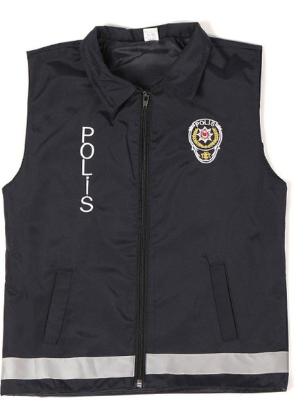 Çocuklar Için Şık Mavi Polis Temalı Yelek, Eğlenceli ve Rahat Giyim Seçeneği