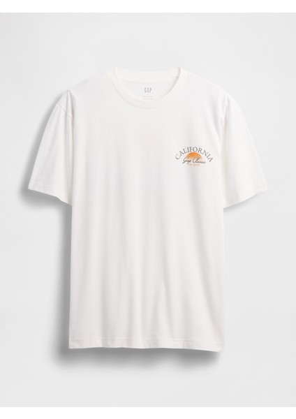 Erkek Beyaz Everyday Soft Relaxed Grafik T-Shirt fiyatları