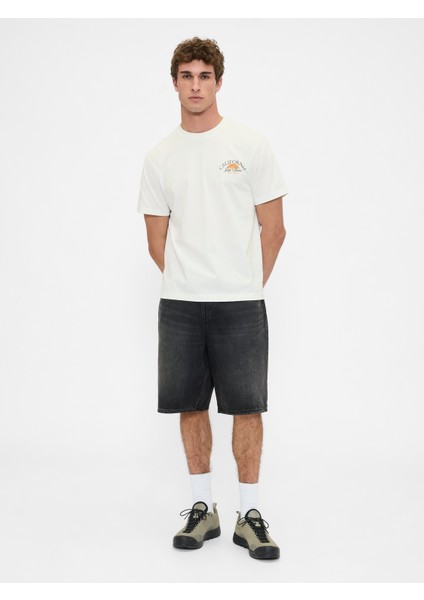 Erkek Beyaz Everyday Soft Relaxed Grafik T-Shirt indirimleri