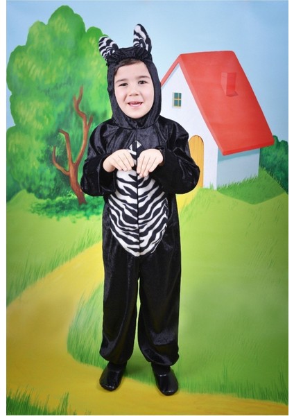 Unisex Çocuk Karadeliği Kedi Kostümü Siyah, Sevimli ve Rahat Kıyafet