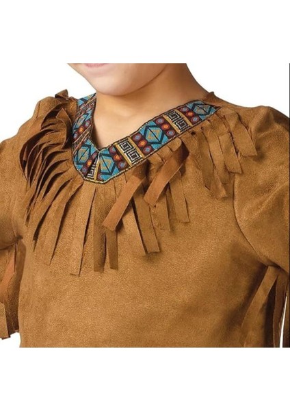 Kahverengi Erkek Çocuk Kızılderili Kostümü, Eğlenceli ve Rahat Tasarım fiyatları